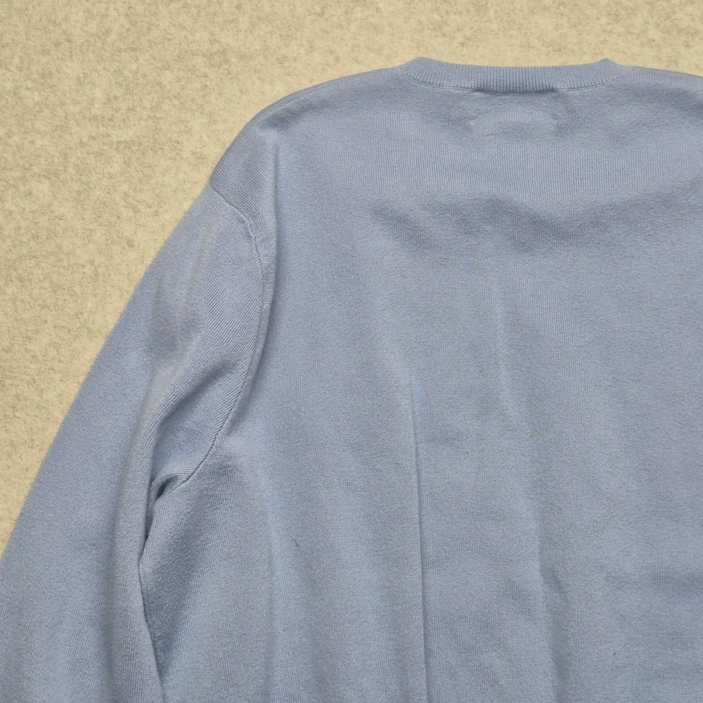 Polo Ralph Lauren Mens V-Neck Sweater Blue 100% Cotton Pony Logo Large